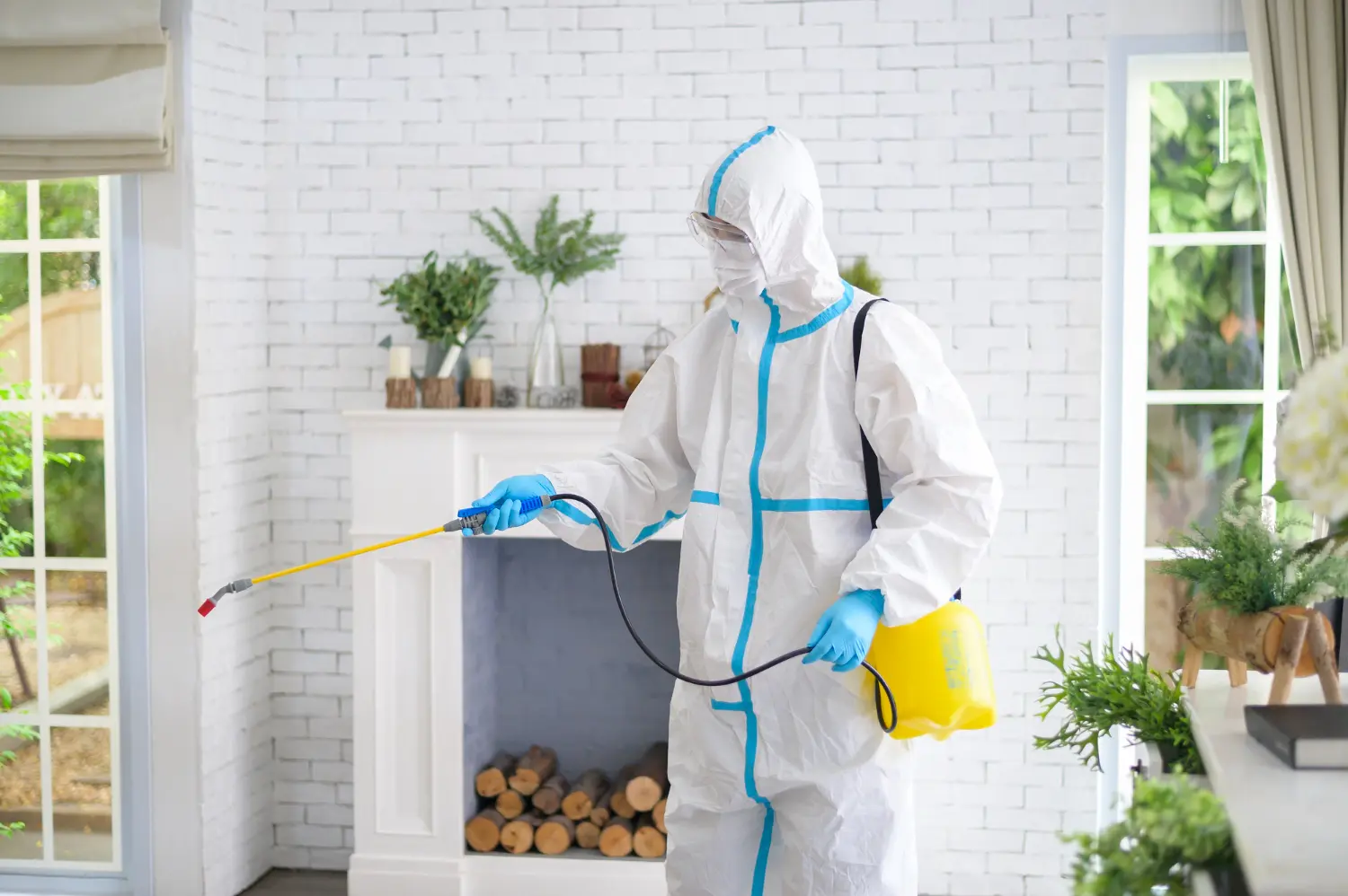 Indoor residential pest treatment in a living space